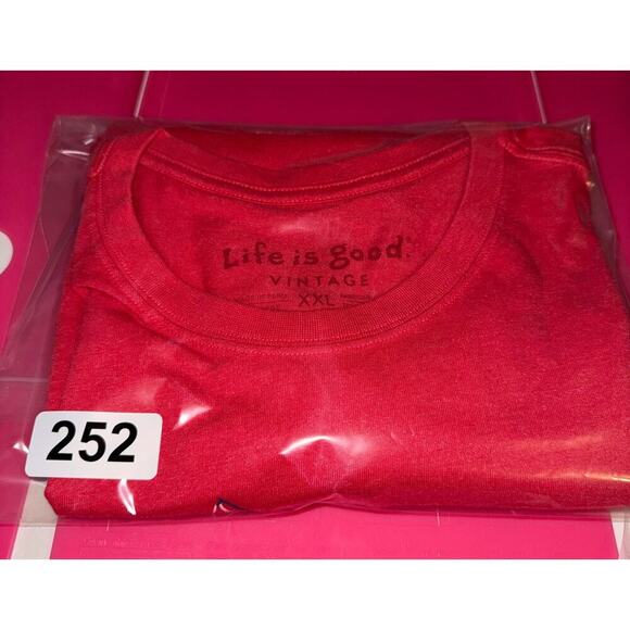 Life is Good Vintage Fishing Boat Graphic T-Shirt Red Cotton Blend Size XXL - Picture 7 of 7